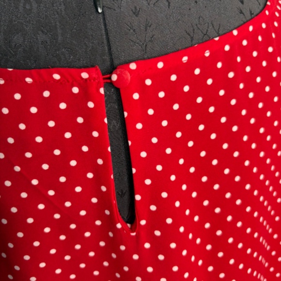 SOHO Jeans New York & Company Jeans Red White Polka Dot Blouse - Picture 7 of 12